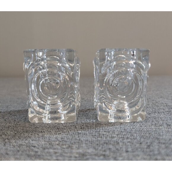 Riihimäki Other - Pair of Riihimäki / Riihimäen "Rengas" Reversible Glass Candle Holders